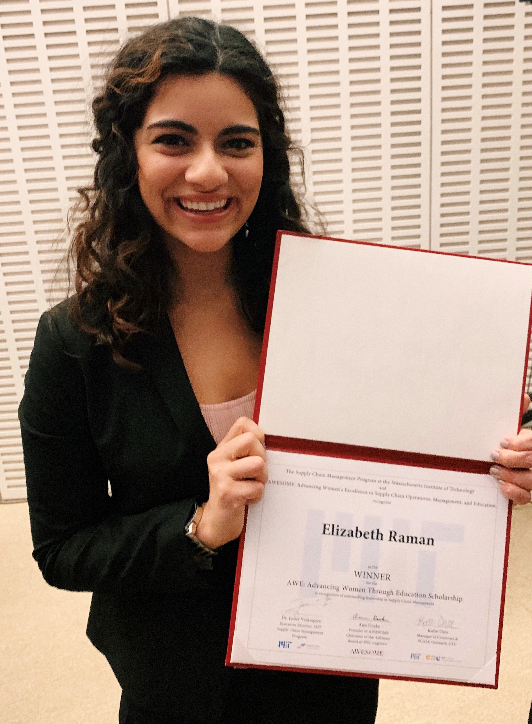 First AWE full-tuition scholarship to MIT in history